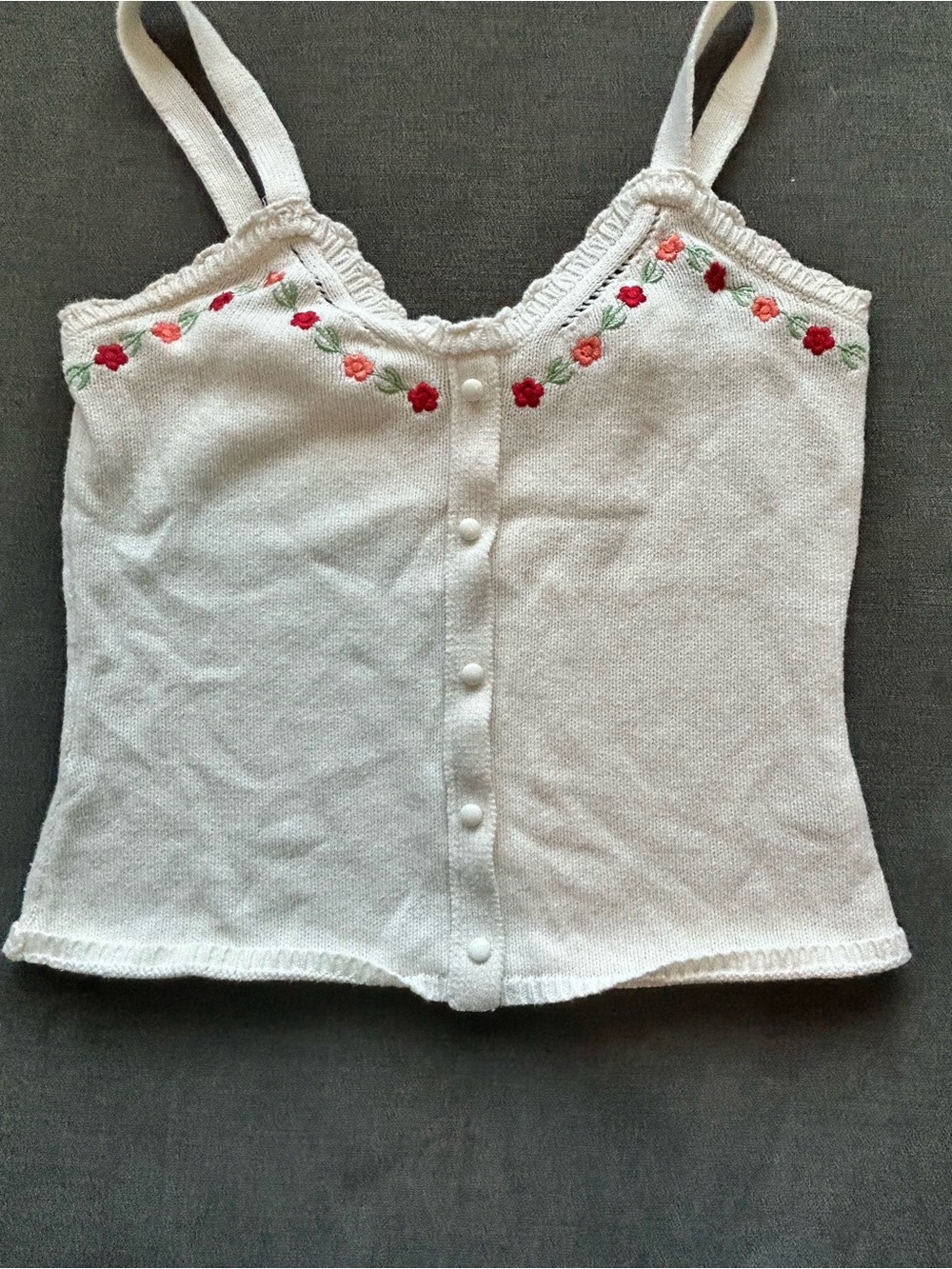 LC Lauren Conrad Cream Knit Tank Top